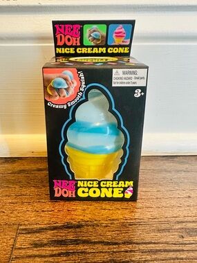 Nee Doh needoh Nice Cream Cone Squishy Toy - Blue & Yellow